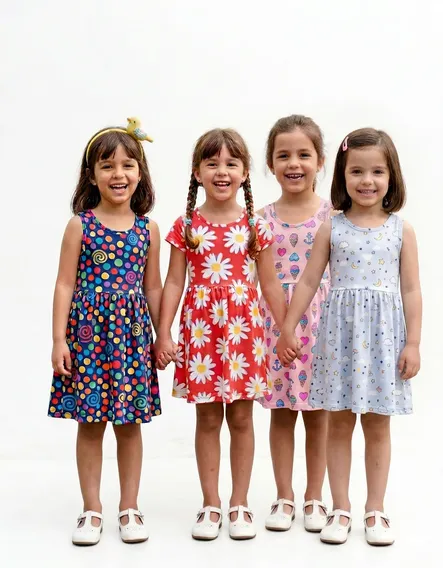 Kit 4 Vestido Infantil Menina Estampado Basico 1 Ao 8 Sortido Desenho 2