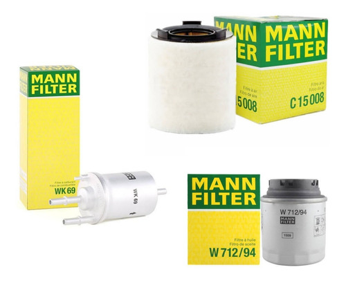 Kit Filtros Mann Aire Aceite Gas Vw Polo Toledo Ibiza 1.2 T