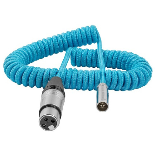 Cable Mini Xlr Macho A Xlr Hembra Azul Espiral Kondor Blue