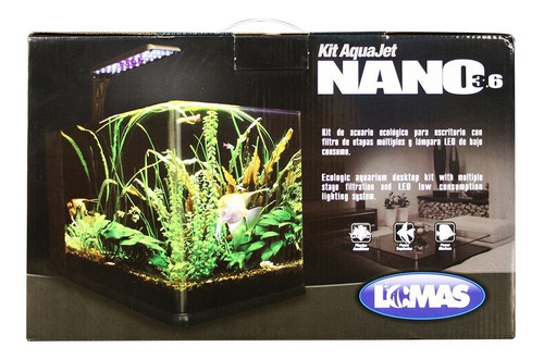 Imagen 1 de 2 de Acuario Nano 14 Litros Equipado Alargado Peces