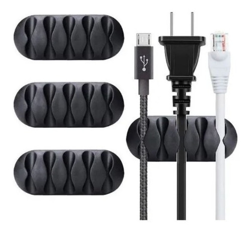 Pack 5 Sujetador Goma Organizador Ordenador 5 Cables iPhone