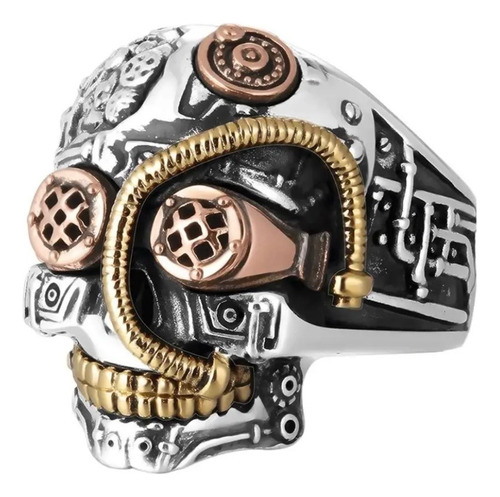 Anillo Calavera Cyber Punk Hombre Vintage Acero Inoxidable