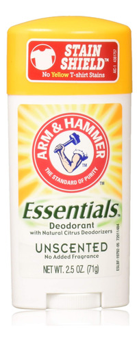 Arm & Hammer Essentials Desodorante Slido Natural, Sin Perfu