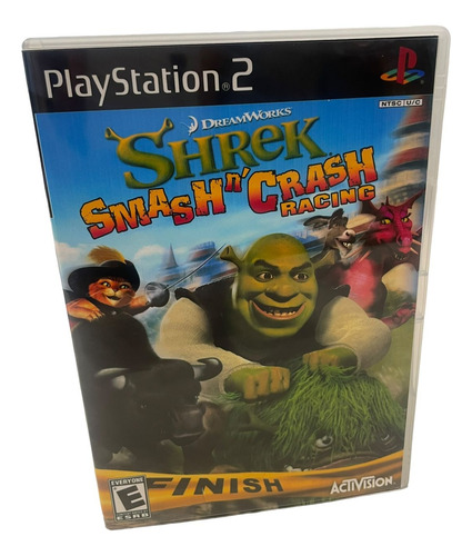 Shrek Smash N Crash Racing Play 2 Com Capa E Pôster Ps2