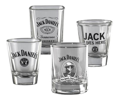 Juego De 4 Vasos De Chupito De Jack Daniel's Made Pulgadas U