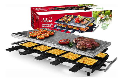 Raclette elétrica Arestia, aço inoxidável, grande, 1500w