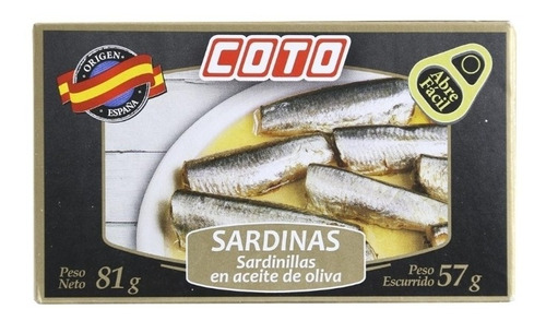 Sardinas En Aceite De Oliva 3 Latas De 81 Gr C/una Envios