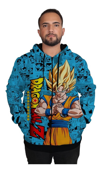 Blusa De Moletom Dragon Ball Goku Super Saiyajin Blue Anime Desenho -  Estampado