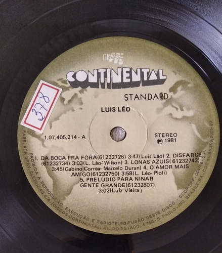 Lp Luis Leo Luiz Léo 1981 Zé Rodrix Wilson Luiz Vieira Pena (Usado)