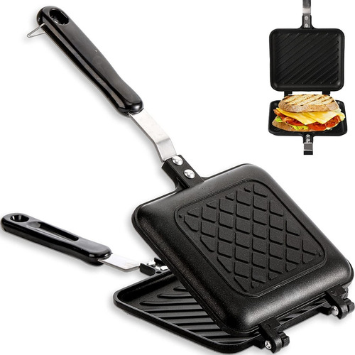 Sandwichera Antiadherente Panini Maker Sandwich, Para Estufa