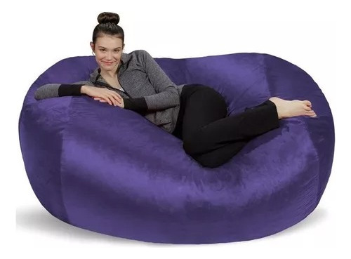 Puff Gigante Sillón Individual Tipo Sofá Morado 121x182cm