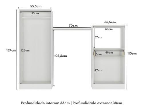 Quarto Infantil Completo C/berço Armários Multimóveis Bb2869 Cor Branco