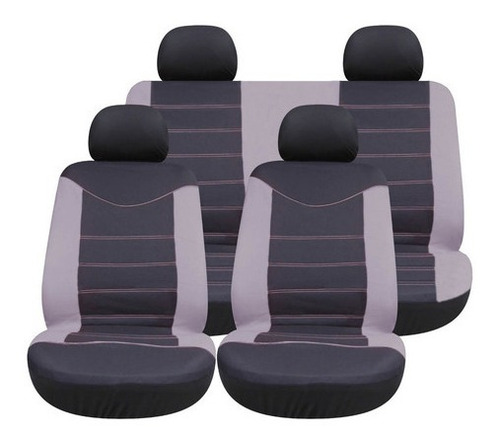 Imagen 3 de 4 de Set De Fundas Cubreasientos Para Autos 8 Piezas - Negra/roja