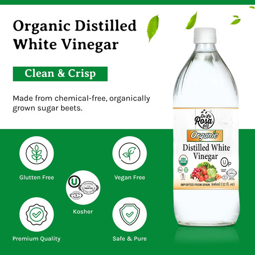 Vinagre Blanco Orgánico Crudo Sin Filtrar 946 Ml Vegano Kosh