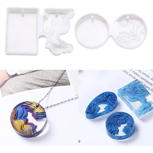 2x Molde De Resina Transparente Diy Colgante De Joyería Que