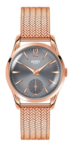 Henry London Unisex Rose Goldtone Steel Bracelet Y Case Quar