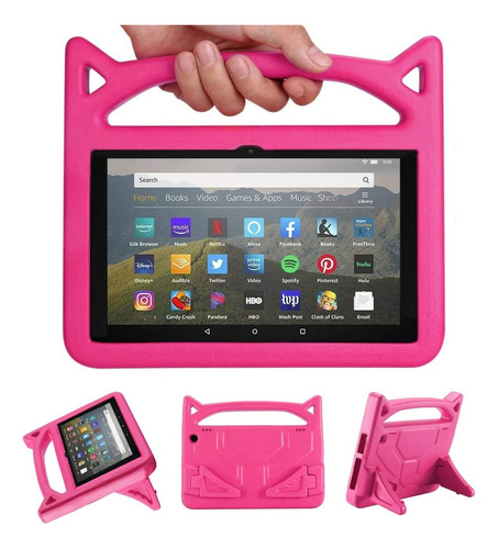 Forro Amazon Fire Hd 8 Hd8 Kids Rosa Generacion 12 Año 2022