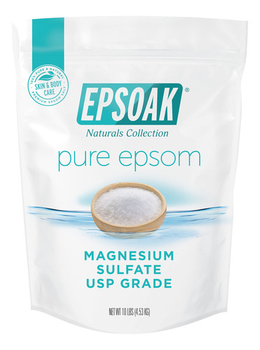 Epsoak Epsom Sal, 10 Libras (sulfato De Magnesio Usp) Con Bo