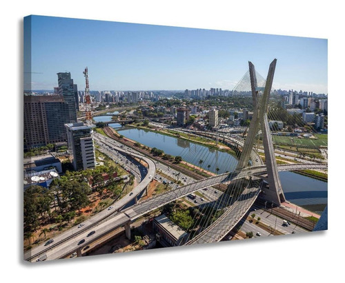 Quadro De Cidade São Paulo Ponte Decoração Sala Escritório