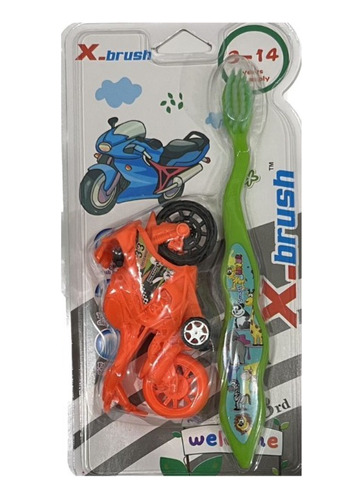 Escova De Dente Infantil Com Moto De Brinquedo Masculino