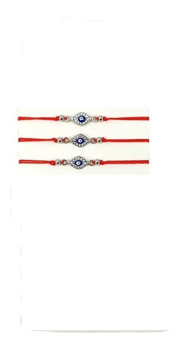 Pulsera Ojo Turco Roja Con Brillos