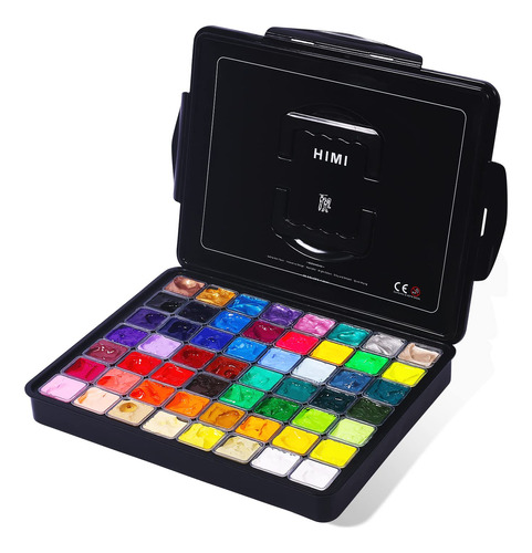 Himi Gouache - Juego De Pintura, 56 Colores X 1.0fl Oz, Incl