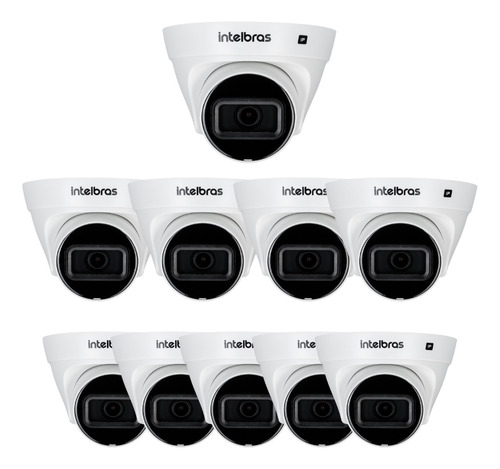 Kit 10 Câmeras Ip Vip 1230 D G5 Poe Intelbras Cor Branco