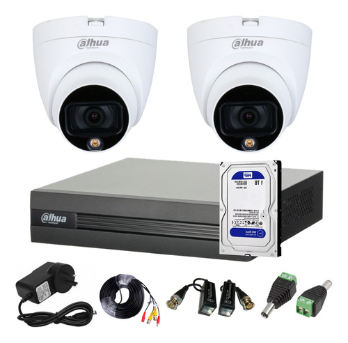 Kit Seguridad Dvr 4ch Disco + 2 Cámara Full Color Micrófono