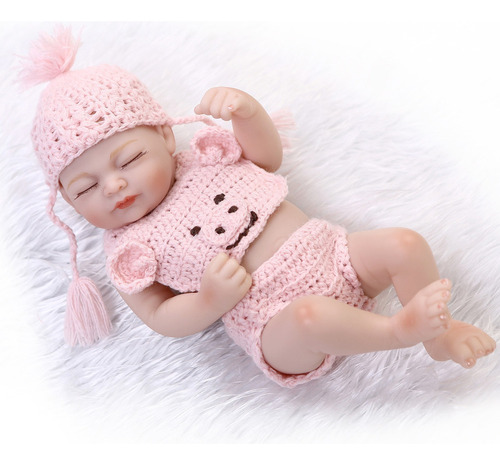26cm Mini Muñecas Bebé Recién Nacida Reborn De Silicona
