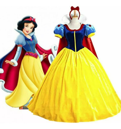 Snow White Princesa Vestido Traje Cosplay Para Mujere Adulto
