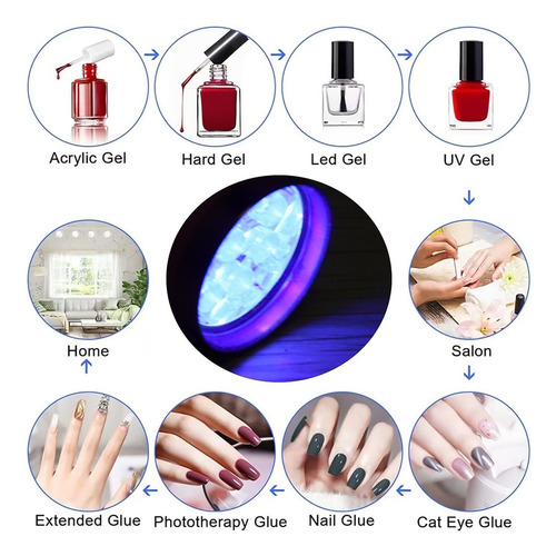 L Lámpara De Uñas Led Uv 9, Luz Profesional Para Secar En