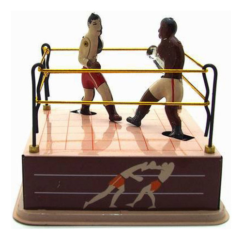Ring De Lucha Libre Con Caja De Boxeo De Juguete De Hojalata