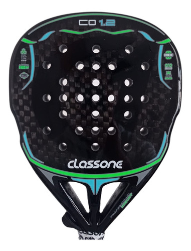 Paleta Padel Class One Co 1.2 Full Carbon Foam 12k Prem +reg