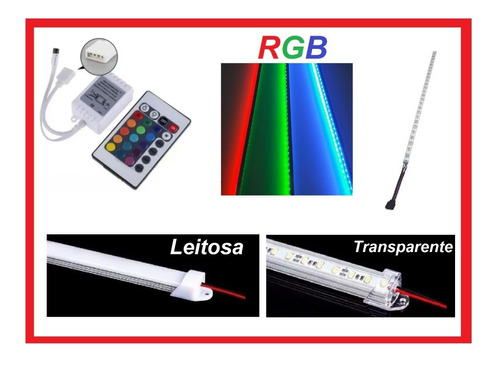 01 Barra Led 100cm (1 Metro) Rgb C/ Controle Sem Fonte