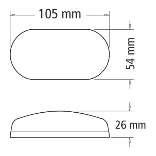 Faro Posicion Unipolar Rectangular Verde 1035 No Led