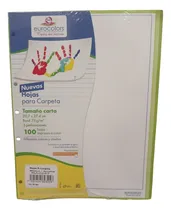 Comprar Repuesto De Hojas Para Carpeta 100 Hojas Blancas 5 Colores