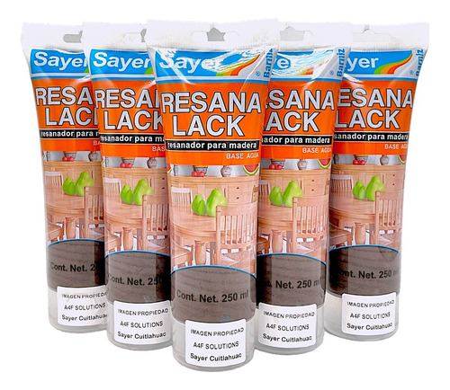 Sayer Resanalack Para Madera Base Agua Chocolate (250ml) 5pz