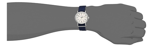 Reloj Timex Weekender Para Hombre De 40 Mm, Caja Plateada, Y