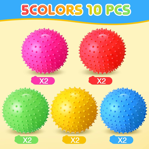 Paquete De 10 Bolas Knobby De 9 Pulgadas, Bolas Sensoriales