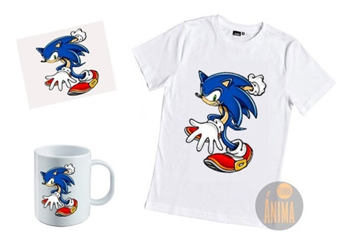 Giftbox Combo Remera + Taza+ Pad Niño Diseño Sonic