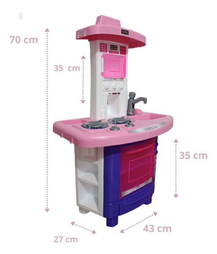 Kit Cozinha Infantil Completa Fogãozinho + Geladeira Menina