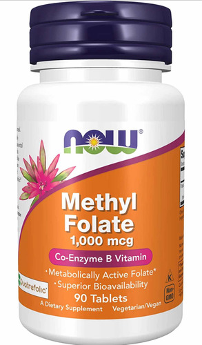Metil Folato Now Importado Vitamina Cohenzima B - 90 Comp