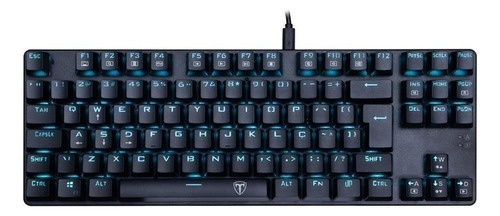 Teclado gamer T-Dagger Bora T-TGK313 QWERTY português Brasil cor preto com luz azul