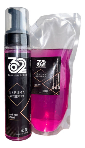 Espuma 302 100% Natural Limpiadora Tatuaje 500ml Bolsa Refil