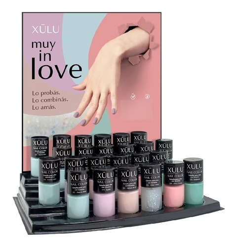 Imagen 2 de 2 de Esmalte De Uñas Xulu Nail Color Exhibidor X48 Keratina Z800