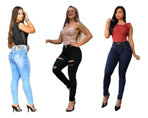 Kit 3 Calças Jeans Feminina Skinny By Bellatotti