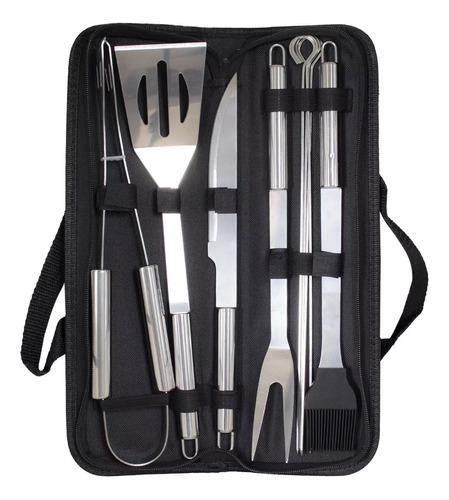 Set Asador Juego Parrillero 6 Piezas Estuche Negro®