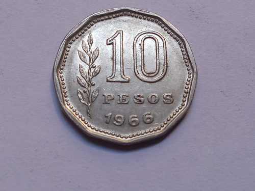 Moeda De 10 Pesos 1966 Argentina (Usado)