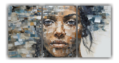 120x60cm Cuadro Tres Canvas - Fragmented Memories Flores