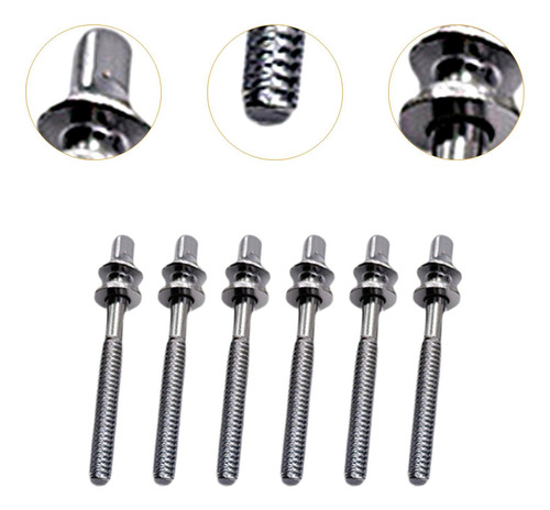 6x Varillas De Tensión De Tambor Tornillos De M5x45mm